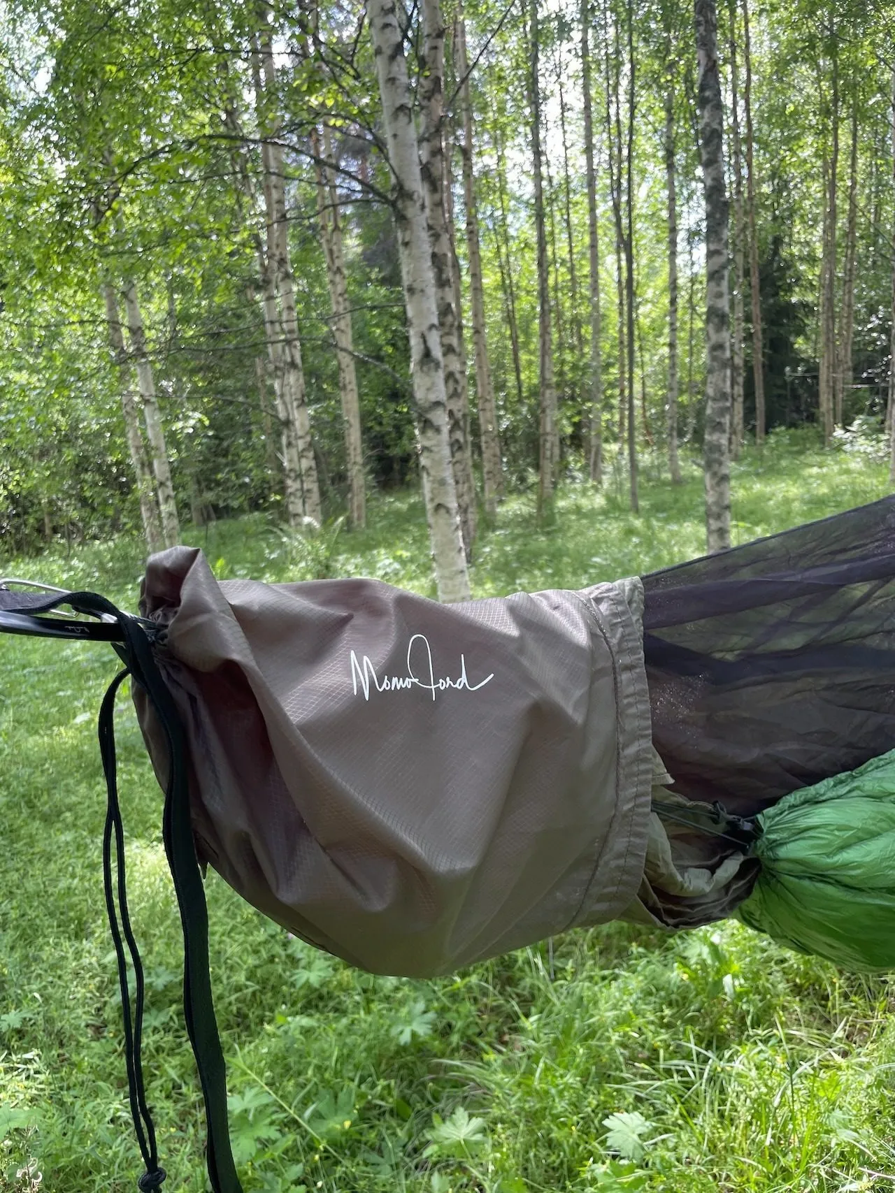 Jord Underquilt insulating a hammock for cold nordic nights