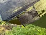Mesh hammock pocket hung under the hammock